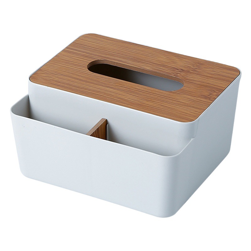 Nordic Simple Desktop Wood Grain Paper Box Household Restaurant Plastic Storage Tissue Box Printing Advertising logo Gift