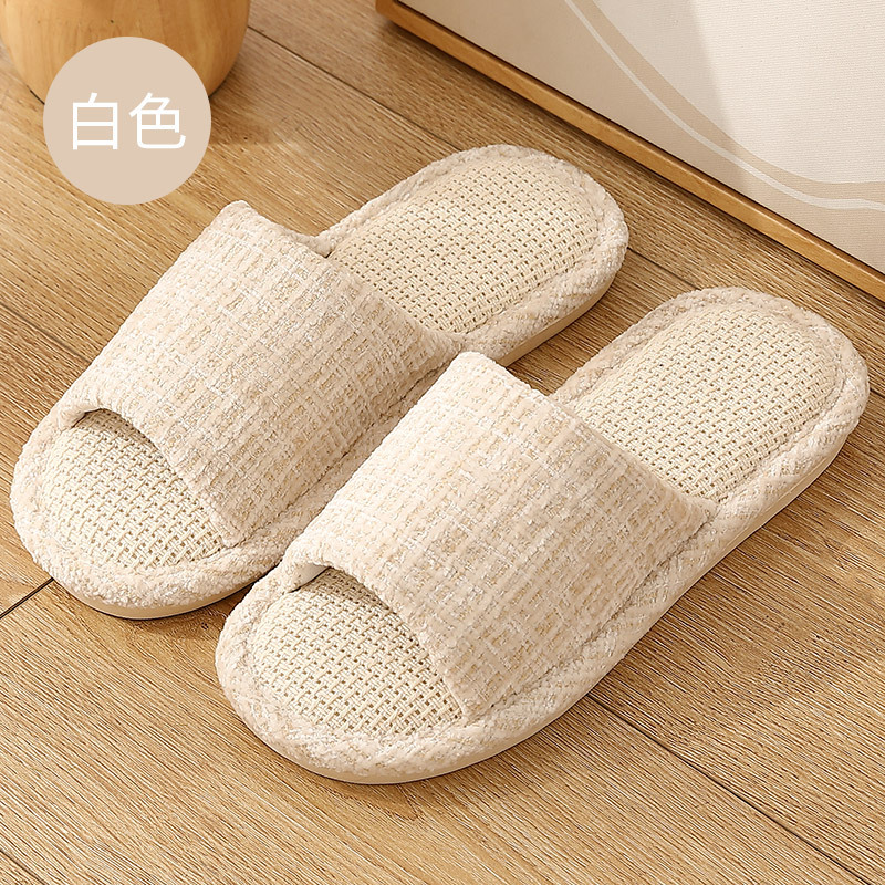 Picture of Women's Linen Slippers Spring and Autumn Home Japanese Silent Breathable Soft Sole Four Seasons Indoor Non-Slip Slippers Women's Wholesale