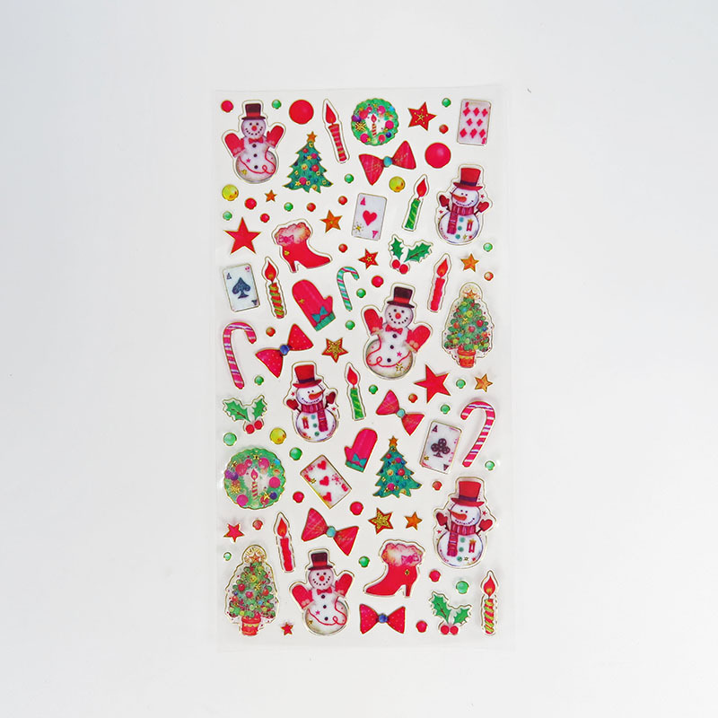Picture of Spot Wholesale Christmas Stickers DIY Hot Stamping Transparent Decorative Gifts Pvc Cartoon Kidsren Reward Christmas Stickers