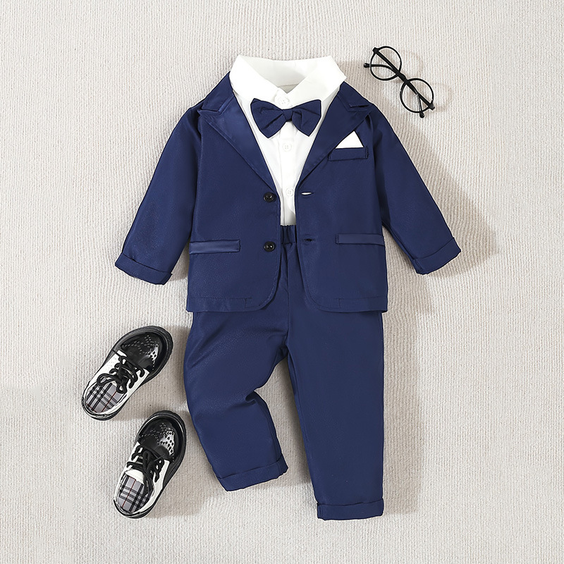 Children's Suit suit Baby's Birthday Dress British Gentleman Baby Boy's Wedding Flower Boy Hosting Dress