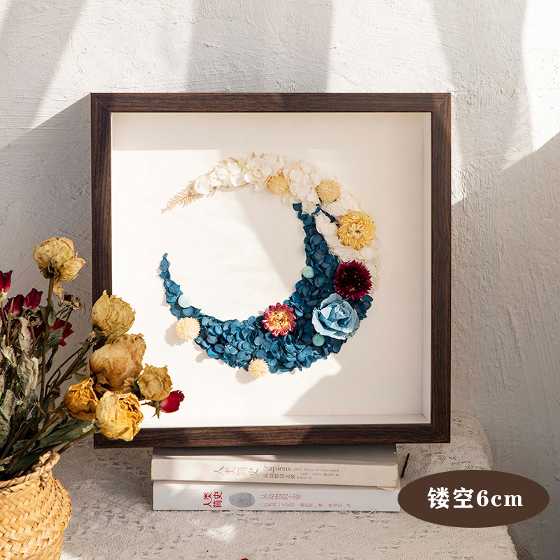 Picture of Factory wholesale dried flower photo frame stereo diy handmade paper towel rose hollow 3CM6CM specimen frame table