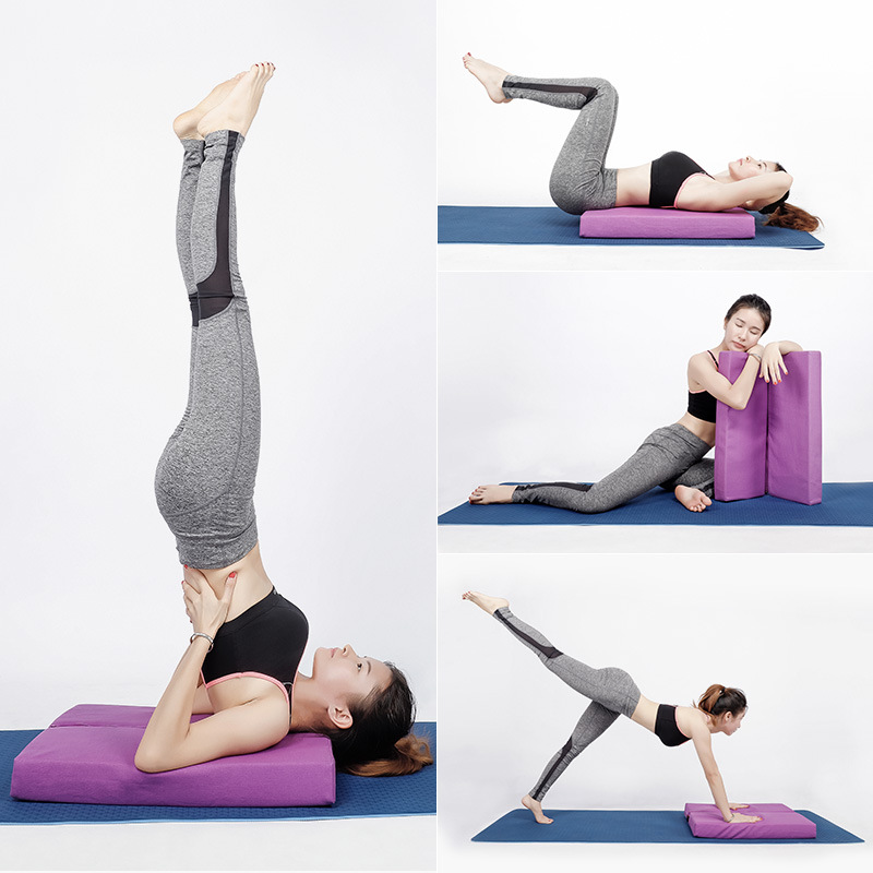 Picture of Yoga Pillow, Professional Iyengar Assistive Device, Yoga High-Elastic Shoulder Inversion Pad, Yin Yoga Pillow, Buckwheat Shell Pillow