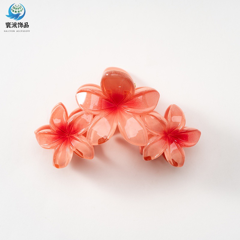 Picture of Cross-border egg flower clip large high-grade gradient Flower hairpin back head updo ponytail shark clip headdress