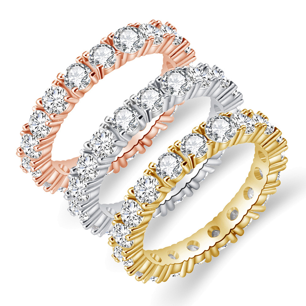 European and American popular personalized jewelry exquisite diamond ring fashion Joker women's jewelry in stock wholesale