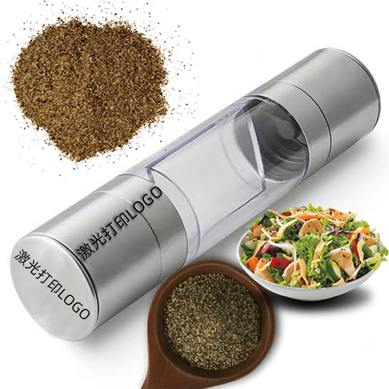 Picture of Pepper Coarse salt grinder stainless steel restaurant pepper grinder double-headed household manual black pepper grinder