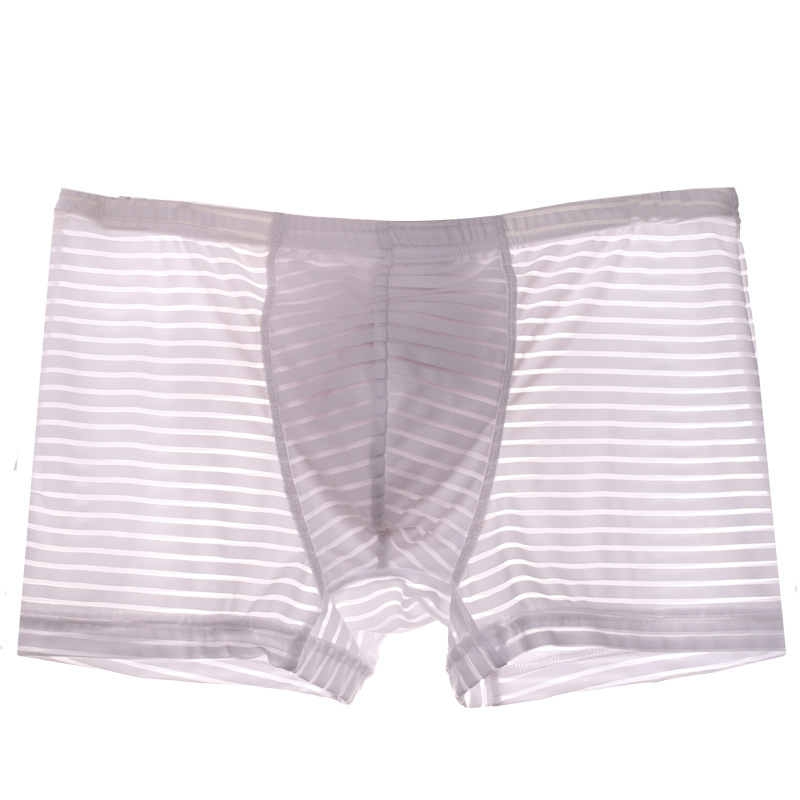 Picture of Youth Summer Men's Ice Silk Underwear One-piece Boxers Breathable Thin Sexy Transparent Boxer Underpants