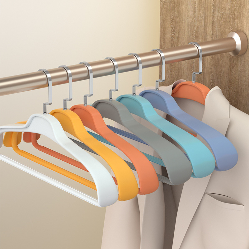Nordic style household wide shoulder thick plastic non-slip seamless clothes hanger clothing store men and women clothes rack wholesale