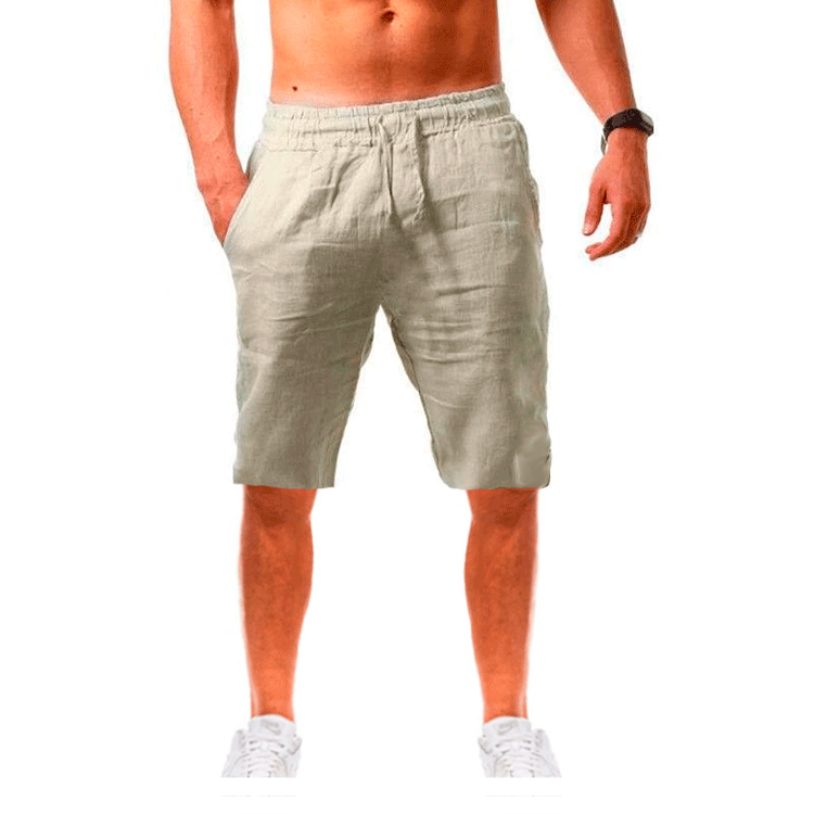 Men's Hip-hop Breathable Cotton and Linen Sports Shorts Fashionable Solid Color Simple Thin Casual Shorts