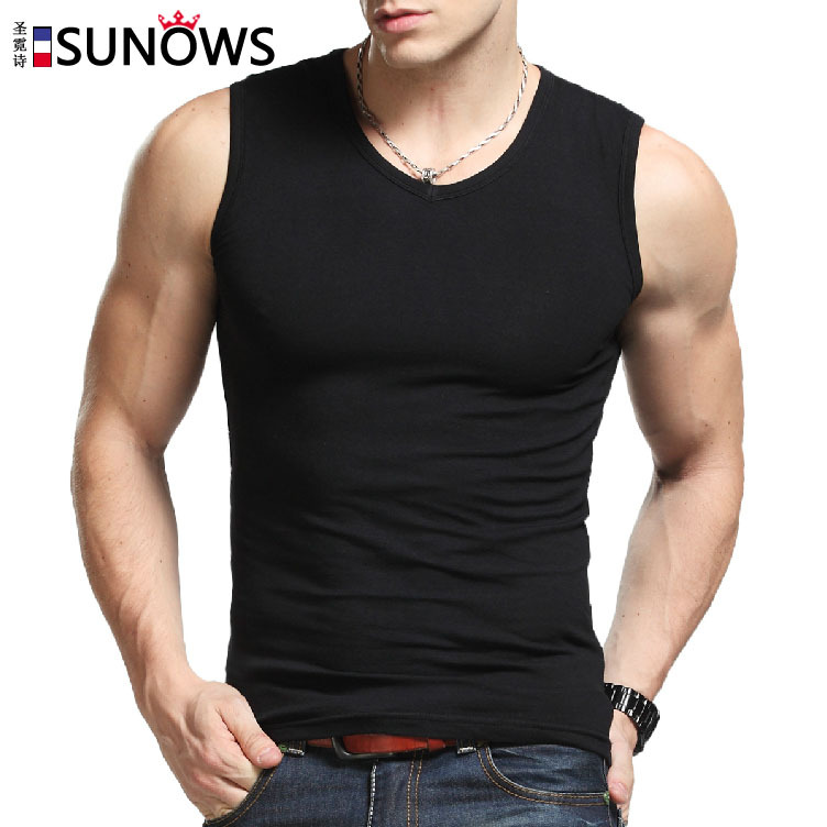 Picture of New men's wide shoulder cotton vest sleeveless breathable fitness sports stretch waistcoat men's breathable jacket wholesale
