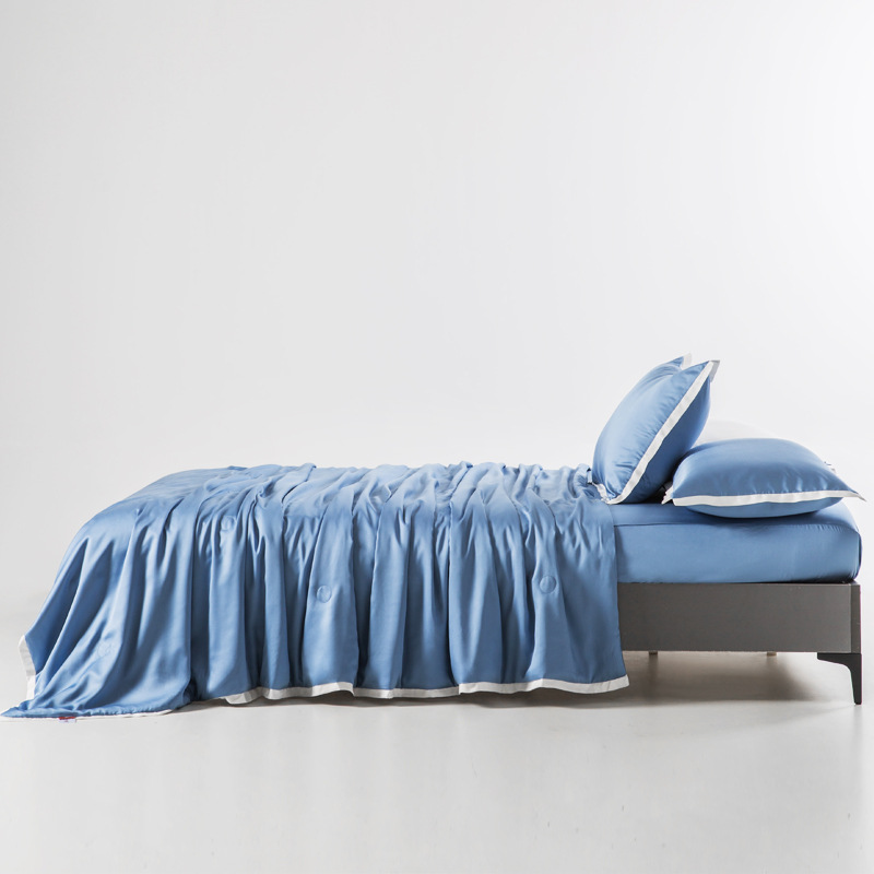 Picture of 100 Washable Color-matching Lanjing Tencel Summer Cool Quilt Mulberry Silk Air-conditioning Quilt Summer Quilt Grade I Silk Quilt