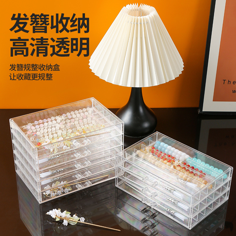 Necklace Jewelry Storage Box Multi-Layer Large Capacity Dustproof Household Internet Celebrity Jewelry Box Earrings Earrings Box