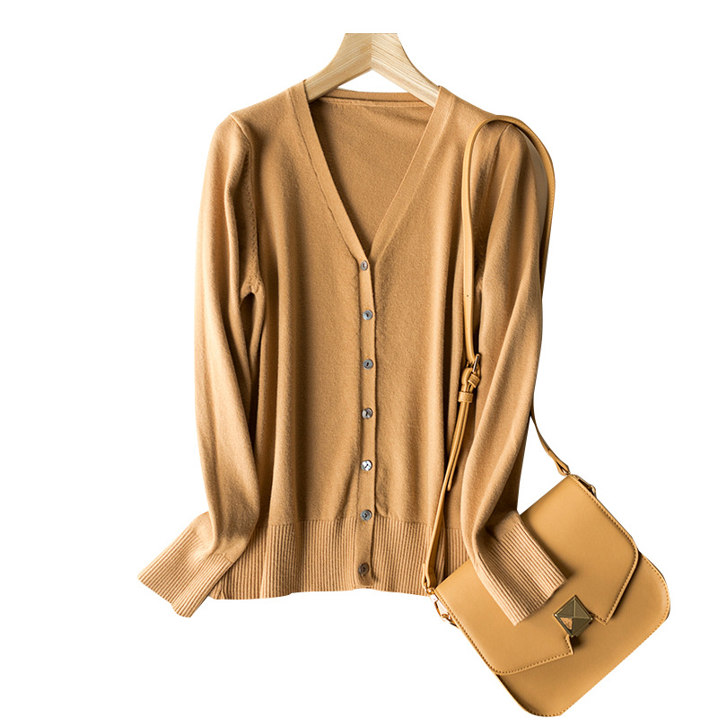Picture of Cardigan Coat Women's Knitted Base Shirt V-Neck Long Sleeve Spring and Autumn 2025 New Style Outer Sweater Women's Korean Style