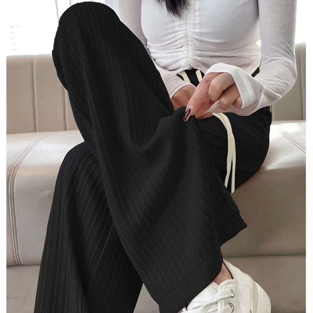 Picture of Seven-Color Cloud Pants for Women 2025 Summer High-Waisted Pleated Draped Floor-Length Wide-Leg Pants Popular Pink Straight Pants for Women