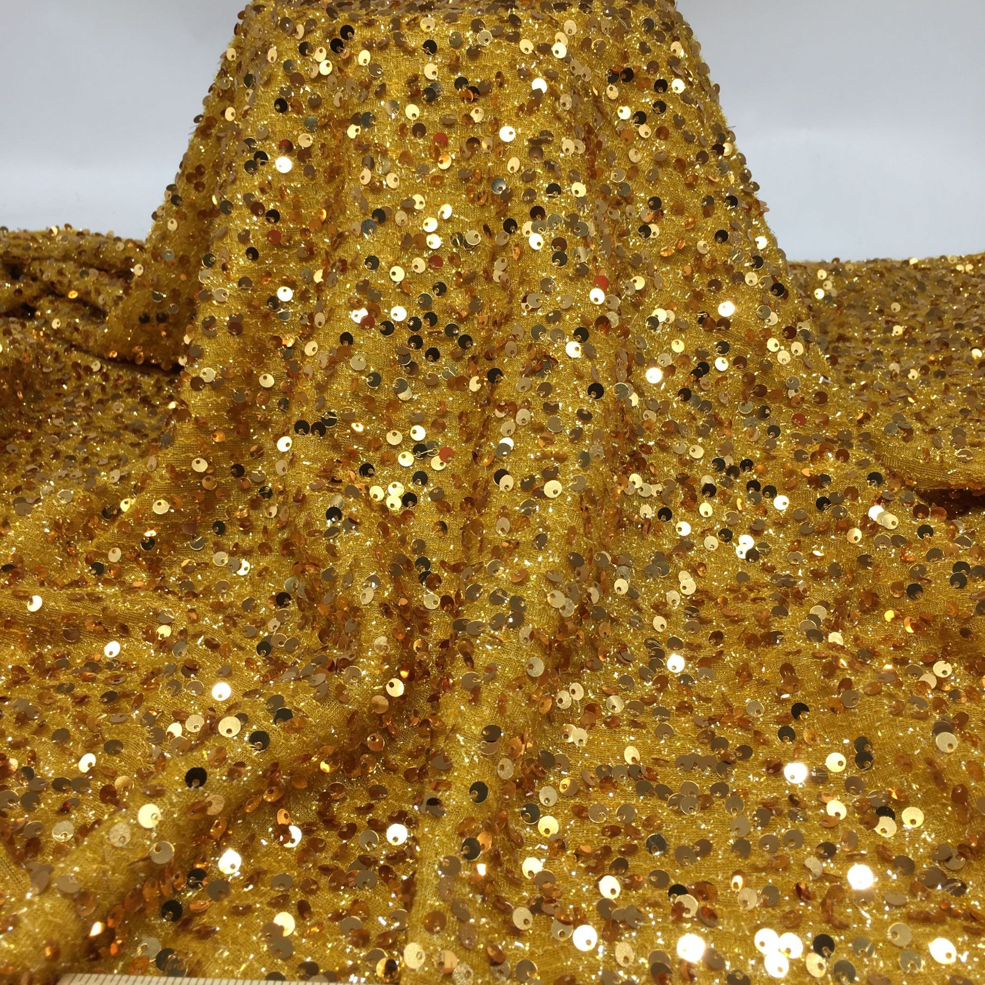 Picture of 5mm centipede yarn sequin embroidered mesh wedding fashion stage clothing cushion tablecloth sequin fabric embroidered sequin cloth