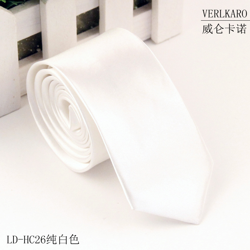 Picture of Leisure students 5cm solid color narrow version ins polyester silk business men's multi-color optional tie manufacturers in stock wholesale