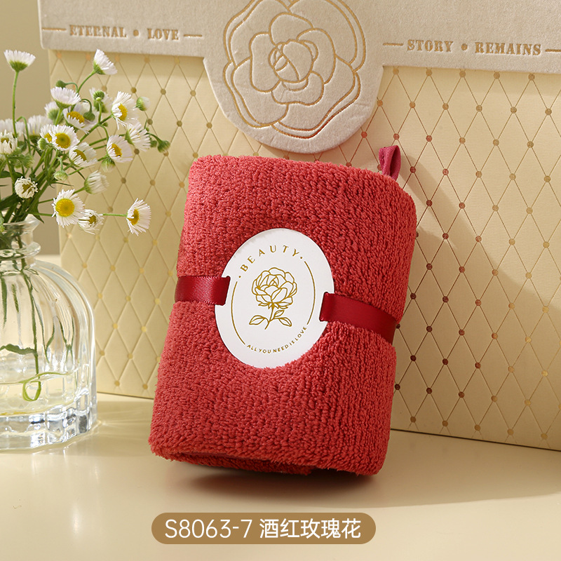 Picture of Hand gift towel can be hung hand gift towel coral fleece absorbent wedding gift wholesale