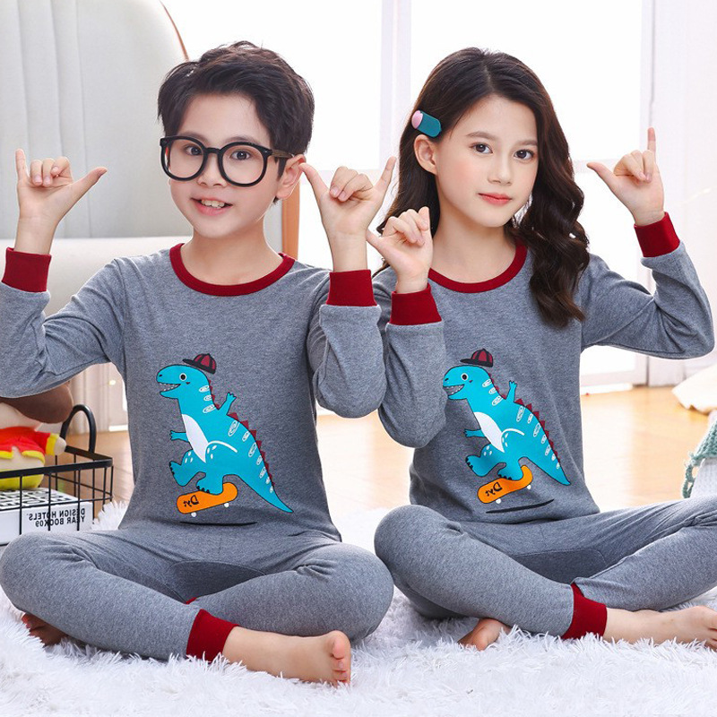 Autumn and Winter Children's cotton sweater cartoon autumn clothes long pants children's baby pajamas home wear bottoming underwear suit