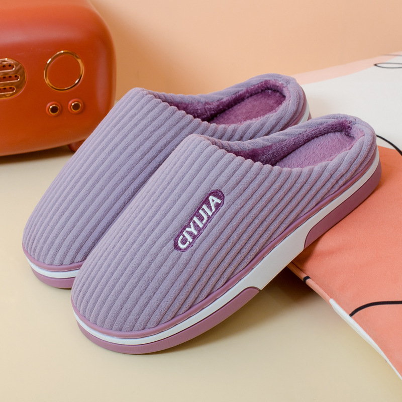 Picture of Slippers autumn and winter warm home couple cotton slippers thickened non-slip cross-border wholesale winter plush cotton slippers cross-border