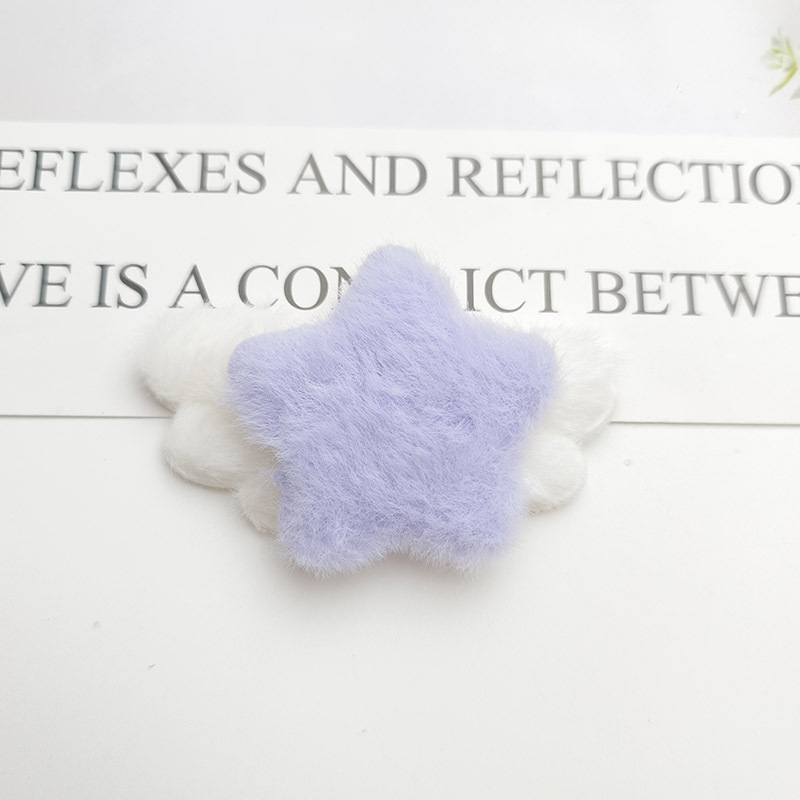 Picture of Autumn and winter style candy color plush star wings children's headwear accessories diy clothing bag scarf hat accessories