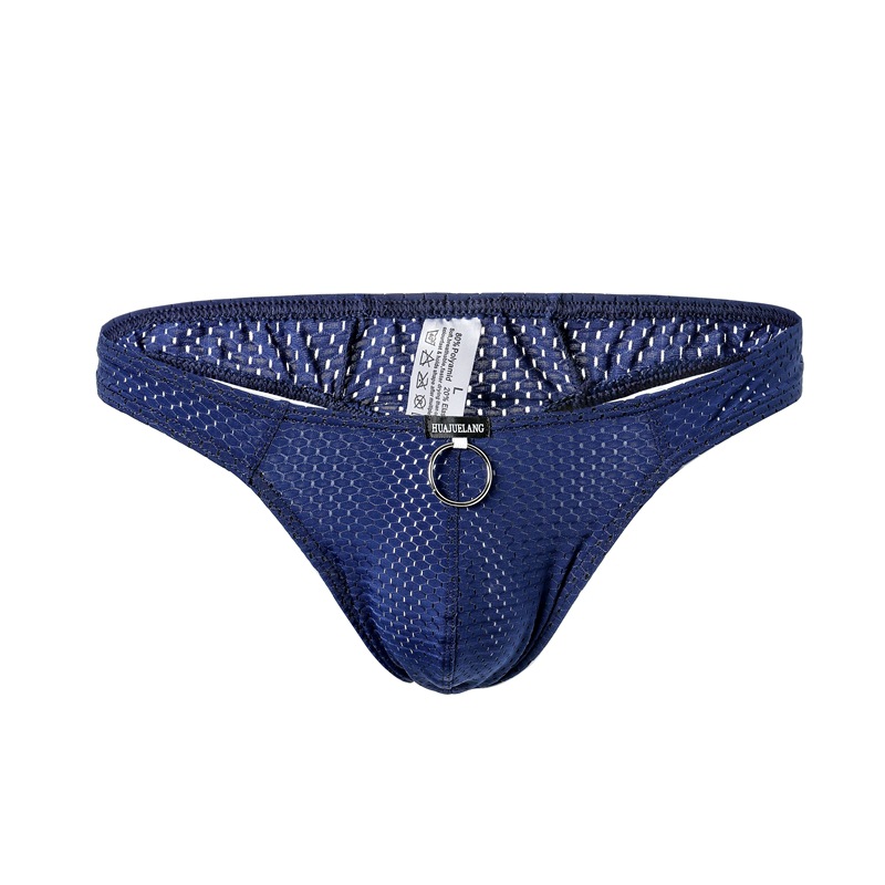 Picture of Thong men's sexy breathable fashion underwear honeycomb mesh ice silk nylon high-end comfortable T pants
