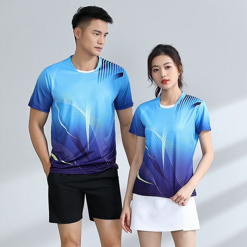 Picture of Badminton clothes sports suit women's quick-drying breathable tennis clothes men's table tennis competition training volleyball clothes printed logo
