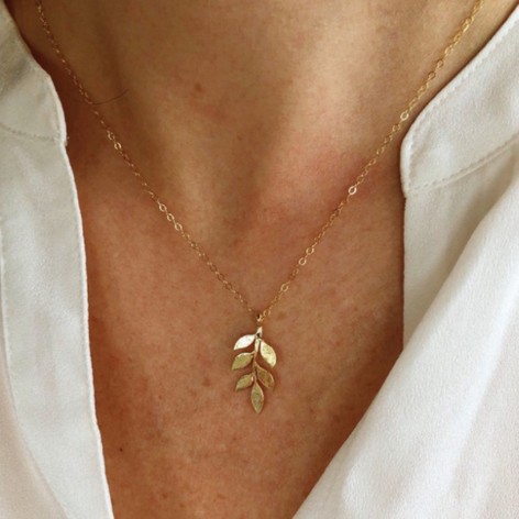 Picture of C177 European and American explosions cross-border new Leaf long retro simple temperament trend necklace jewelry
