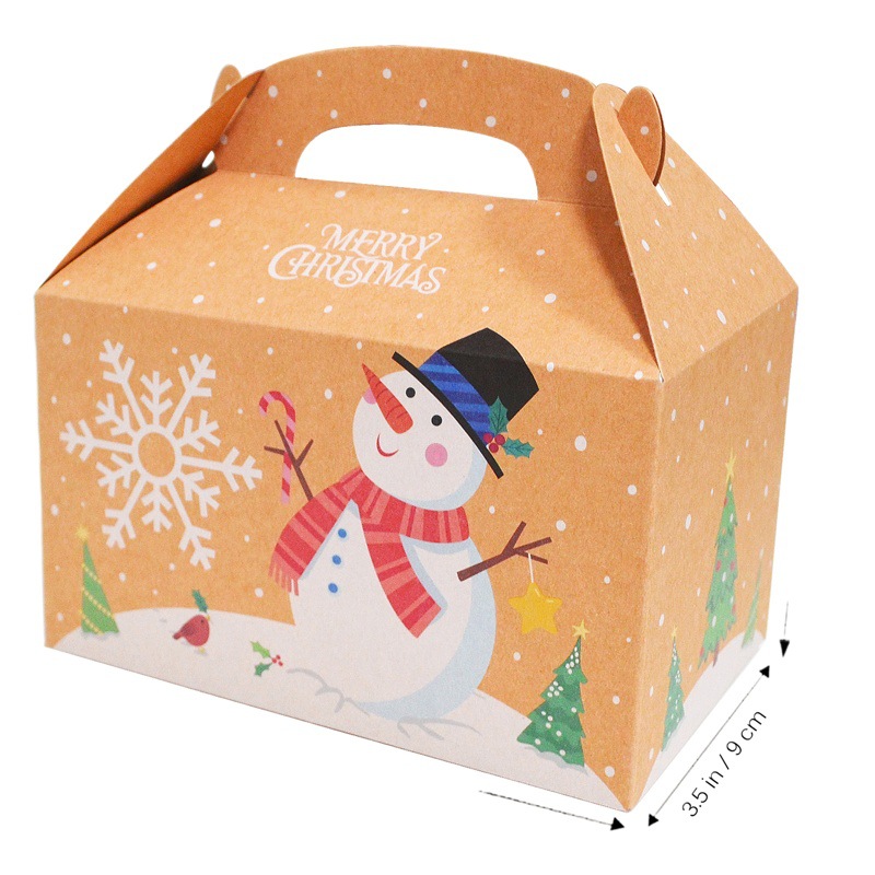 Cross-border new creative Christmas candy box gift box snowflake Kraft paper box Christmas Eve box 12 wholesale