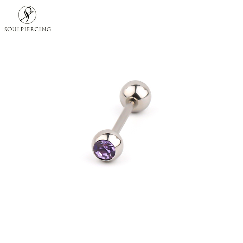 Picture of Stainless Steel Tongue Rings, Piercing Jewelry for Hot Girls, Lip Studs, Nipple Studs, Tongue Studs, Titanium Steel Tongue Studs, Cross-Border Multi-Color Ins Style