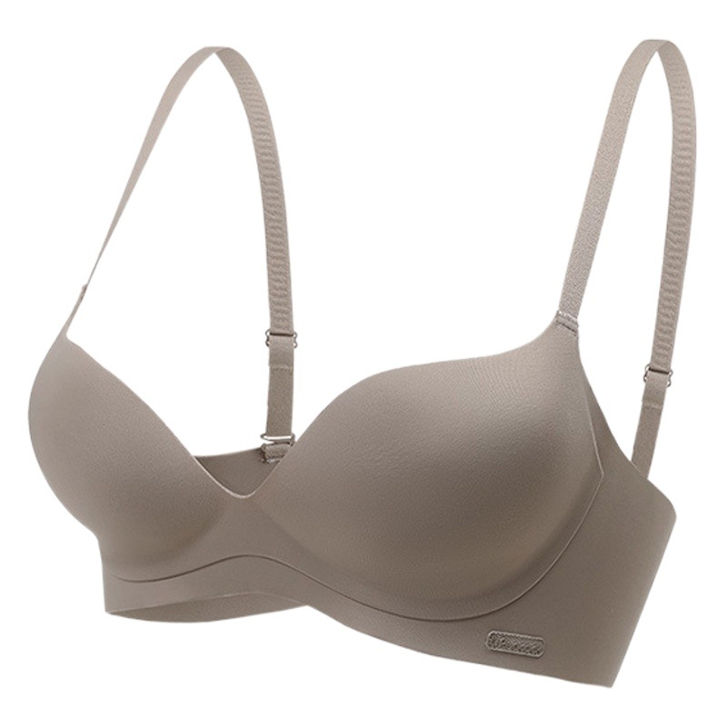 British Girl's Simple Traceless Underwear Women's Small Chest Push-up Comfortable Breathable Paramilis Anti-sagging Non-rimless Bra