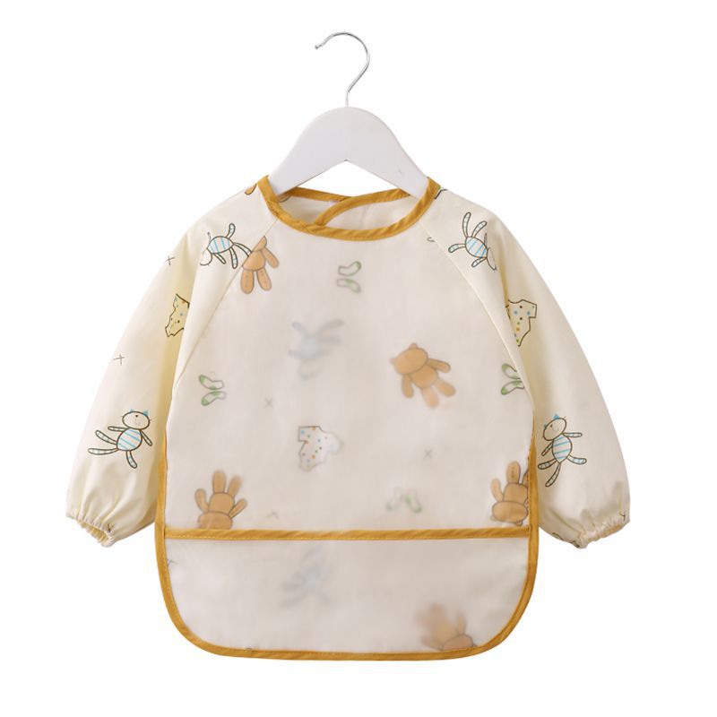 Picture of Baby Eating Smock Waterproof and Anti-Dirty Little Girl Bib Kidsren's Long-Sleeved Reverse Dressing Autumn and Winter Baby Male Protective Clothing