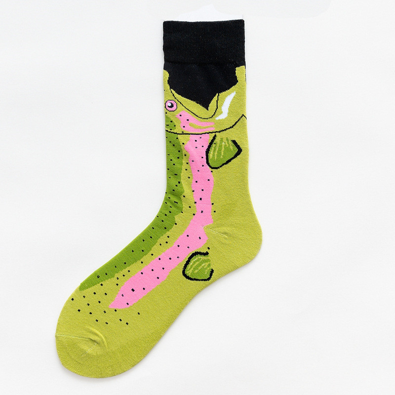 Picture of Mid-Calf Trendy Socks, Fashionable and Comfortable, Elegant Couple Socks, Long Socks for Export, Trendy Oil Painting Style, Jk Internet Celebrity High Socks, Wholesale