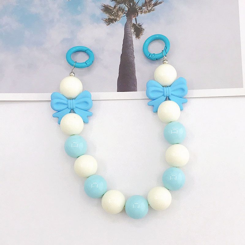 Picture of New Candy Color Acrylic Hand Chain Colorful Bow Bag Pendant Diy Mobile Phone Case Accessories Trend
