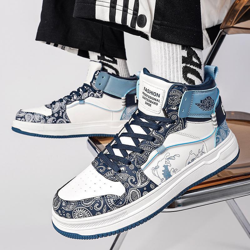 Cross-border plus size men's shoes autumn and winter new Korean-style personalized high-top board shoes for students sports leisure trendy shoes running shoes