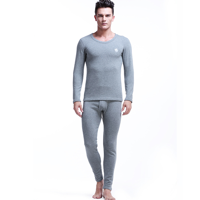 Picture of Men's Thermal Underwear suit Thickened fleece-lined Autumn and Winter Round Neck Autumn Clothes Autumn Trousers Youth Cold-proof Tight Cotton Sweater