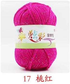 Picture of Acrylic plus color silk thread three color wool bright silk acrylic thread handmade DIY line cross-border foreign trade supply manufacturers wholesale