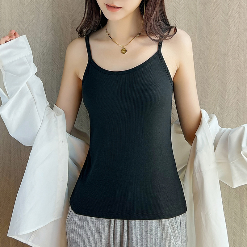 Picture of Modal Cotton Small Camisole Women's Outer Wear Summer Inner Wear Beautiful Back Base Shirt Sleeveless Top Slim-fit All-match