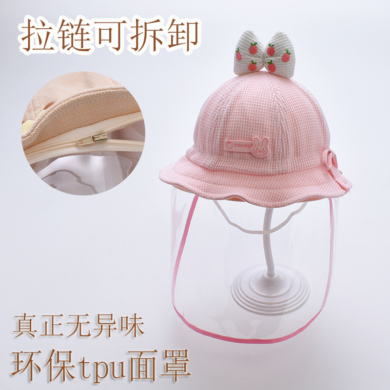 Picture of Newborn Baby Protective Face Cover Going Out Baby Anti-Droplet Hat Summer Sun Protection Hat Spring and Autumn