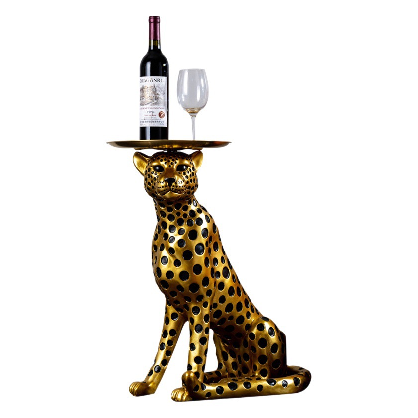 Creative leopard floor decoration large storage tray living room entrance sofa next to the decoration housewarming gift