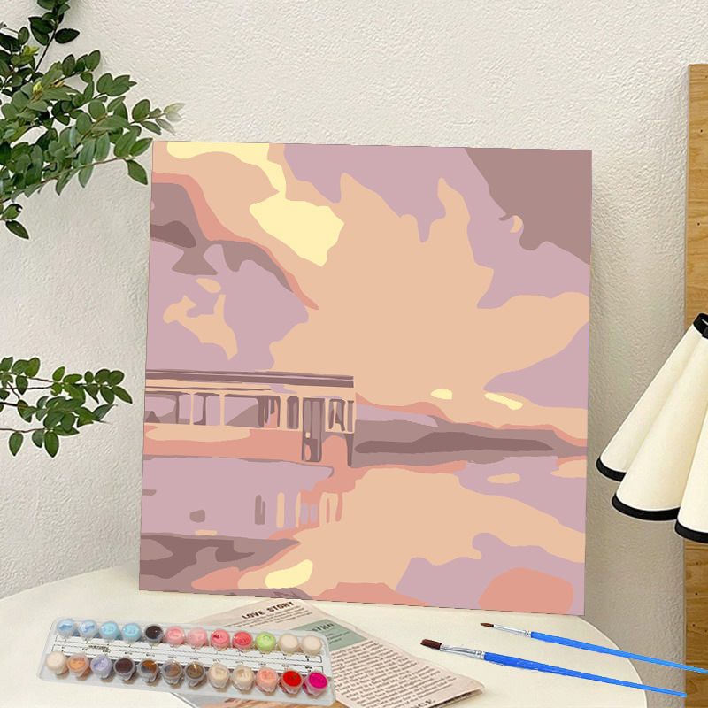 Picture of Digital oil painting landscape Dafen village hand-painted mathematical oil painting coloring painting oil painting flowers flower oil painting wholesale