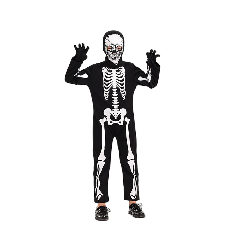 Picture of Halloween children's costumes, skeleton reaper and ghost children's character costumes, one-piece stage performance party costumes