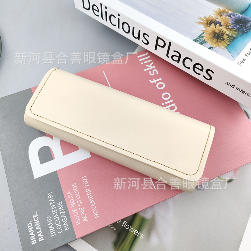 Picture of Girls' Glasses Case Portable Simple Leather Anti-pressure Retro Myopic Eyes Box Sunglasses Box Male LOGO Printing