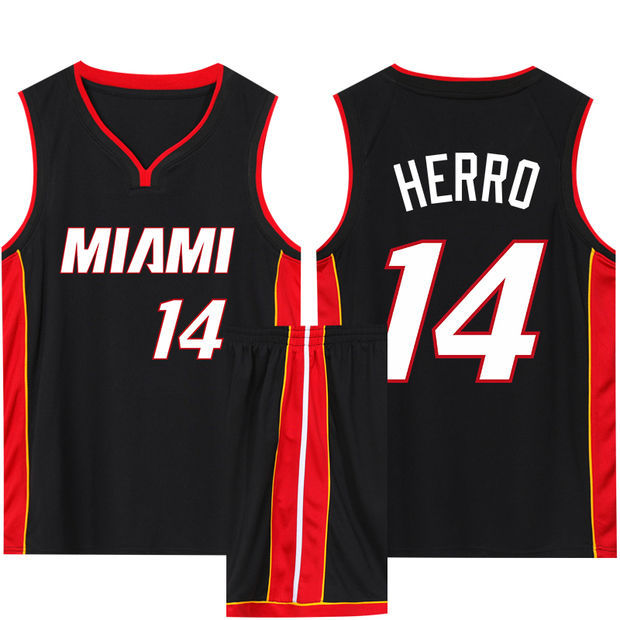 Picture of Heat Wade No.3 Jersey New Season Basketball Uniform Competition Training Team Uniform Set Printing Number