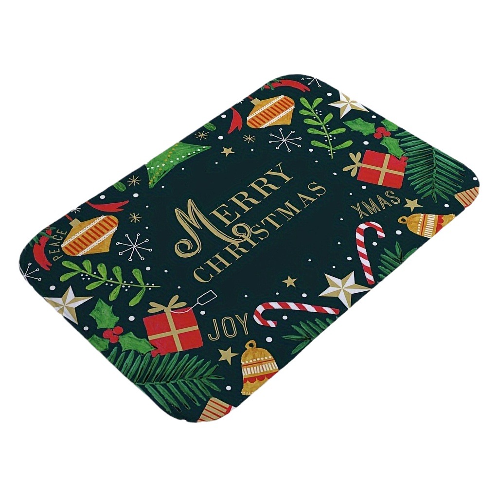 Cross-Border Christmas Nordic Modern Cartoon Cute Light Luxury Water-Absorbent and Oil-Proof Holiday Door Mat Floor Mat Square Carpet