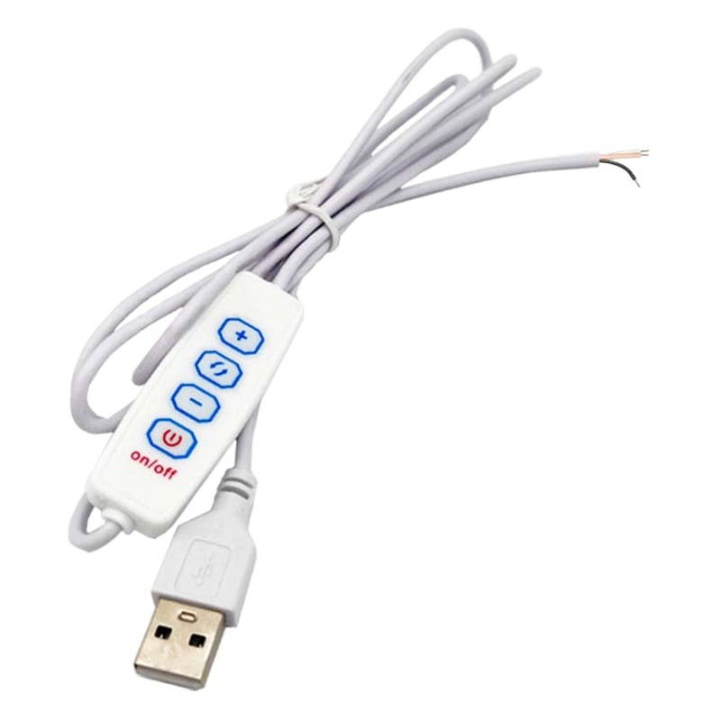 5V USB Button Touch 501 Single Color Dual Color Temperature Black and White Switch Wire Led Strip Light 4-Key Controller Dimming