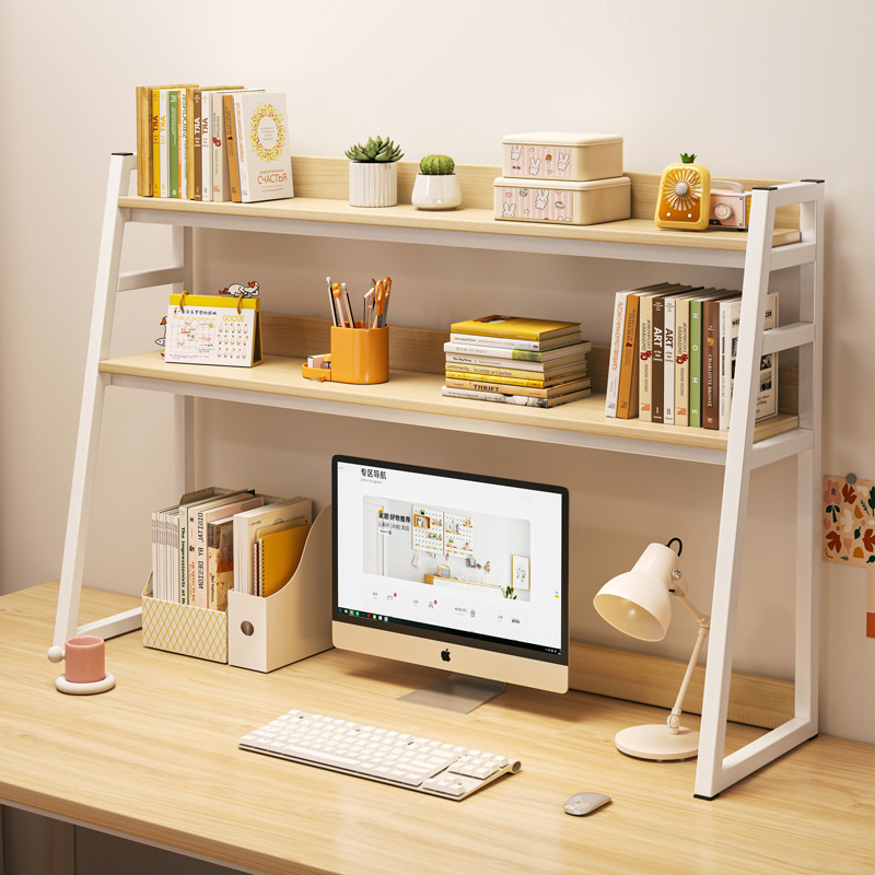Desk storage shelves, desktop bookshelves, trapezoidal shelves on the desk, computer desks, student display shelves on the table