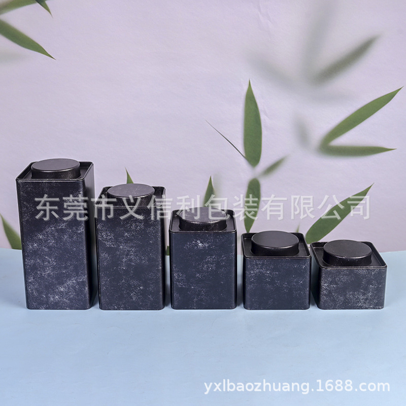 Spring Tea Retro Metal Tea Can Iron Box Large, Medium and Small Square Packaging Box Gift Box Universal Frosted Sealed Iron Can