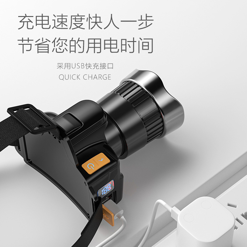 Picture of New Camera Strong Light Induction Headlamp Home Outdoor Zoom Long Range Charging Long Endurance Night Riding Adventure Night Fishing