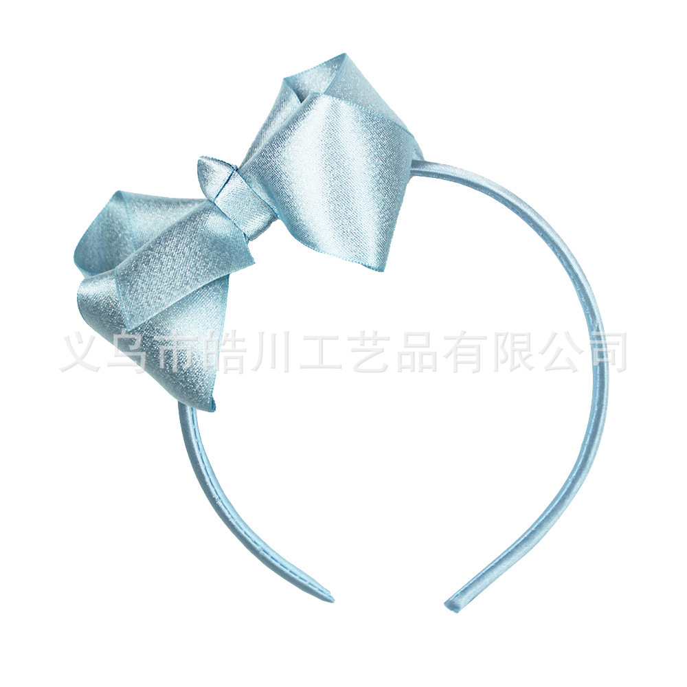 Picture of Haochuan 508 European and American Bow Hair Band Gold Weft Band 4inch Children's Ribbon Hair Band Plain Girl Fashion Hair Accessories