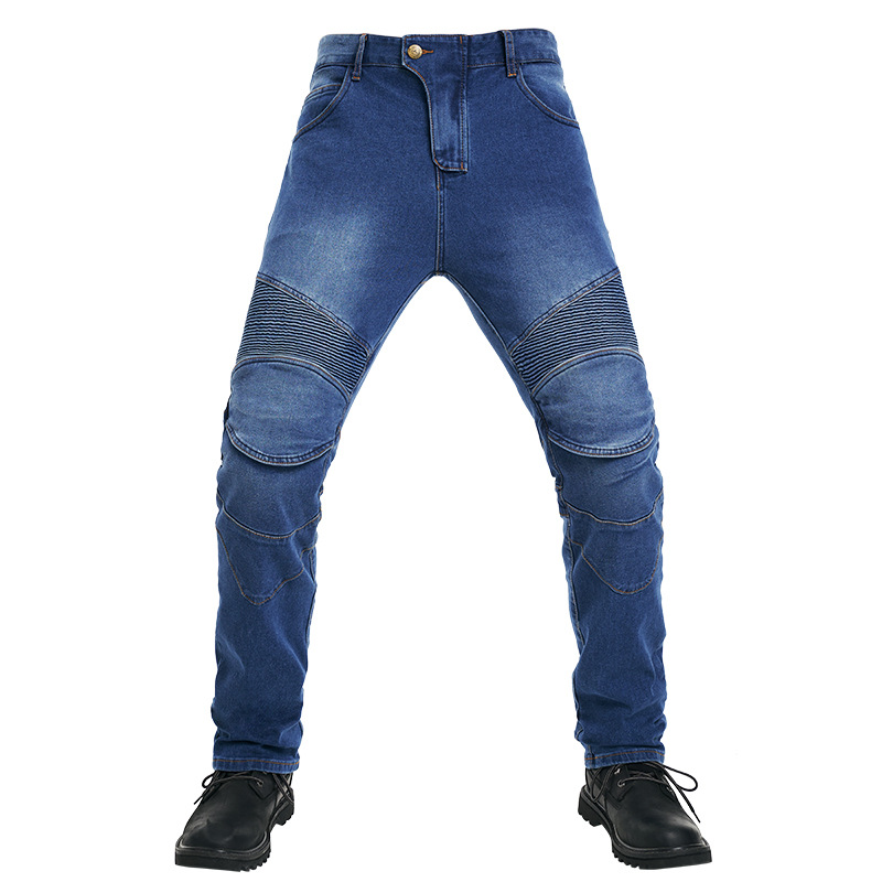 Factory direct motorcycle racing knight straight jeans pants off-road motorcycle racing riding pants knee pads with cover