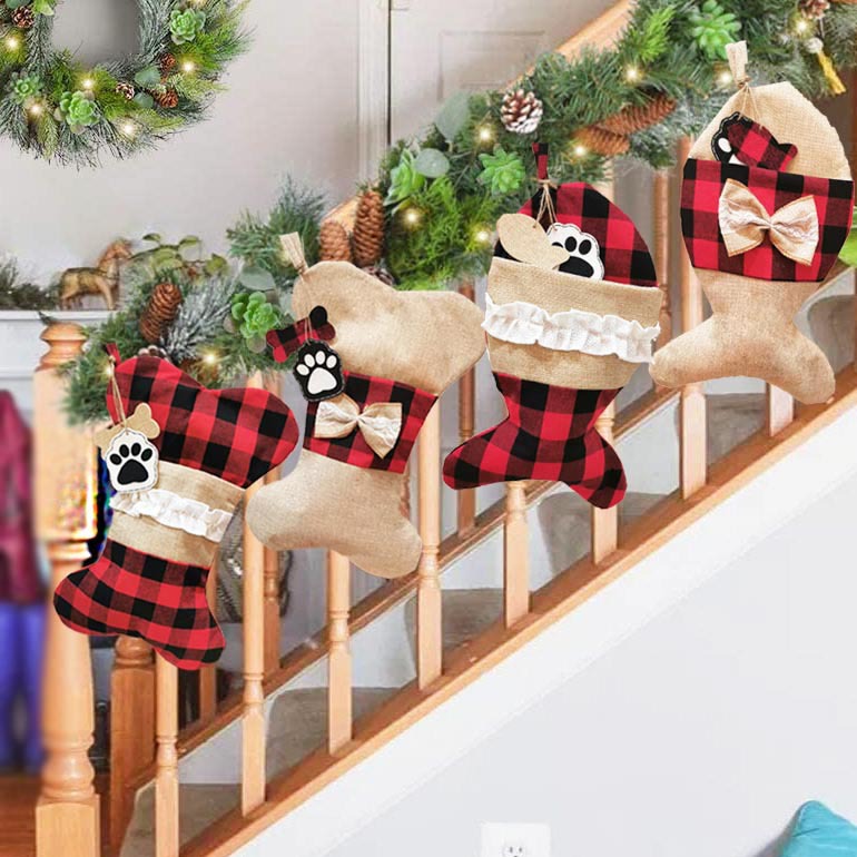 New Christmas Pet Socks Christmas Decorations Christmas Socks Gift Bags Holiday Supplies Spot Wholesale